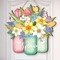 Spring Flower Door Sign Easter Bunny Decor Hello Spring Decorations Welcome Sign for Front Door Colorful Wooden Hanging Decorations for Home Indoor Outdoor Farmhouse